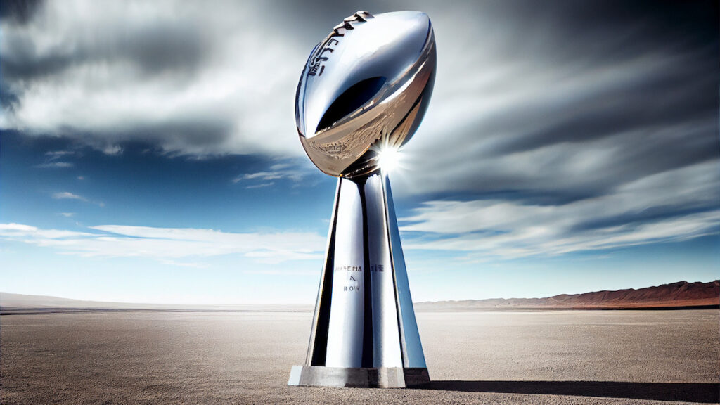 Super Bowl LVII Trophy In The Arizona Desert - Photo Illustration