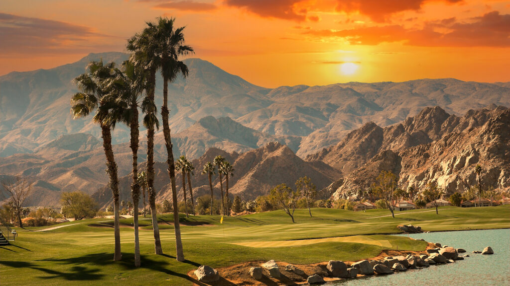 Tournament Desert Golf Course At Sunset, La Quinta, California